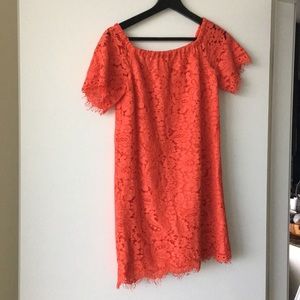 Orange mini dress in lace size small